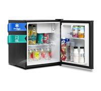 SMETA Mini Fridge 48L Small Table Top Beer Fridge 220-240V，Drinks Fridge with Reversible Door & Chiller Box, 6-Level Adjustable Thermostat, 39 dB - Perfect for Office& Bedroom, Energy Efficient, Black