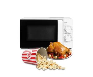 SMETA Mini Microwave 700W Small Solo Microwave oven 20 Litre Simple Manual Control easy to use for the elderly,compact countertop microwave with 5 Power Levels,Quick Cooking,Easy To Clean,White