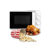 SMETA Mini Microwave 700W, Solo Microwave Oven 20L, Simple Manual Control | Easy to Use for the Elderly, Quick Defrost, Compact Design, 5 Power Levels, Easy Clean,White