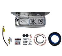 Smev 9222 Left-Hand Sink with Hob - Micro-Switch Tap - Pump - Truma Regulator - Template - 10L Water Container Campervan Motorhome RV