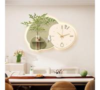 SMGCEHC 3D Visual Effect Wall Art Decor Clock, Versatile Hanging Sculpture Painting with LED Light, Elegant Modern Decorative Wall Clock for Living Room, Bedroom, Office Decor(Green B,27.6''x18.9'')