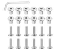 Smgda 12pcs M6x20mm Hex Drive Socket Head Cap Bolts Screws Kit, 304 Stainless Steel Barrel Nuts and Bolts Binding Screws for Leather Belt Buckle, Bags, Cupboard with Allen Wrench (M6x20)