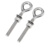 Smgda 2Pcs M12 x 90mm Eye Bolt, 304 Stainless Steel Lifting Eye Bolts with Nuts, Washers, Heavy Duty Long Shank Threaded Eyebolts for Hanging Item
