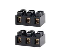 Smgda 2PCS Terminal Block 500V 60A Dual Row 3 Position Screw Electric Barrier Strip, Electrical Connectors, Wire Terminal Strip Block for Power Distribution Box, Electric Cabinet, Electric Meter Box