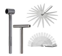Smgda 4pcs Adjusting Valves Tools Set, Motorcycle Scooter Engine Valve Screw Repair Wrench with Hex & Square Wrench, Straight Feeler Gauge and Offset Feeler Gauge(Metric and Imperial) (4)