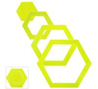 Smgda 4pcs Hexagon Quilting Ruler, Acrylic Patchwork Template Durable Sewing Craft Cutting Tool for DIY Clothing Craft Cutting and Patchwork Projects