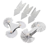 Smgda 5Pcs Stainless Steel Screw Thread Pitch Cutting Gauge Tool Set, 58 Blades Metric 60° & British Whitworth 55° & US 60° + 51 Blades America SAE Type + 3Pcs Center Gage for Industrial Measurement