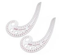 Smgda DIY Sewing Ruler, 2PCS/SET Comma-Shaped Curve Ruler, French Curve Ruler for Pattern Making, Drafting Clothes Sleeves, Plastic Sewing Tools for Beginner Tailor Designers Teaching