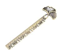 Smgda Metal Copper Ginkgo Leaf Shaped Bookmark, Handy Straight Ruler Dual Scale Engraved 10cm, Gifts for Birthday Valentine Christmas Stocking Stuffers for Men Women Readers Book Lovers (Bronze)