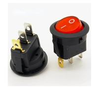 SMGLRUEAT 10pcs Red Light ON-OFF SPST Round Rocker Switch 6A/250V 10A/125V AC
