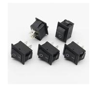 SMGLRUEAT 5Pcs/Lot Black Push Button Switch 6A-10A 110V 250V KCD1 2Pin Snap-in On/Off Rocker Switch 5PCS/Lot 21MM*15MM BLACK