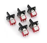 SMGLRUEAT 5Pcs SH T80-R Series R8017-P14 6Pin ON-ON 2-Position DPDT Paddle Toggle Switch