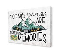 SMGLRUEAT Camper Van Life Decor, “Today's Adventures Are Tomorrow's Memories” Canvas, Boho Camping Wall-Art for RV, House, Cabin, Gift for Nomads(Framed,16x24inch(40x60cm))