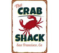 SMGLRUEAT Crab Shack Metal Sign Coastal Kitchen Wall Hanging Gift 12x8 Inch