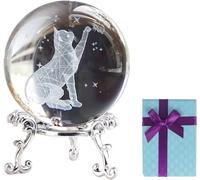 SMGLRUEAT Crystal Ball 3D Laser Moon and Fairy Figurines Glass Paperweights with Stand Gift Box Crystal Ornaments Gifts for Women Fairy Ornaments for The Home Office Decor,A-6cm