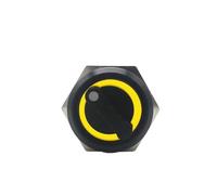 SMGLRUEAT Emergency Stop Switch 19MM 220v lf-Return Self-Locking Waterproof DPDT Illuminated Metal Selector Knob Rotary Switch 2 3 Position LED Lamp(Yellow Led,2 Position Latching)