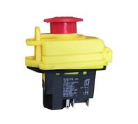 SMGLRUEAT Emergency Stop Switch Waterproof Electromagnetic Switches 220V KJD17B Emergency Stop Push Button Switch 16A(5 Pins)