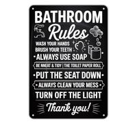 SMGLRUEAT Five Second Rule Does Not Apply Here Metal Sign Bathroom Humor Wall-Art for Bath Powder Room Funny Tin Plaque 8 X 12 inch
