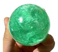 SMGLRUEAT Green Fluorite Decorative Sphere,Raw Stone Quartz Crystal Ball,Polished Orb for Feng Shui Divination Home Decor