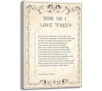 SMGLRUEAT How Do I Love Thee Poem Canvas Print Elizabeth Barrett Browning Sonnet 43 Romantic Love Quote Wall-Art for Bedroom Living Room(Framed,08x12inch(20x30cm))