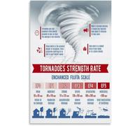 SMGLRUEAT Storm Infographic Poster Tornado Hurricane Science Education Canvas Wall-Art Classroom(Unframed,08x12inch(20x30cm))