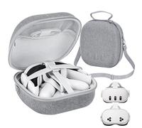 SMICEM Hard Carrying Case Compatible with Meta Quest 3S/Quest 3 Official Original/Elite Strap VR Gaming Headset, Portable Travel Vision Pro Case for Touch Controllers Accessories