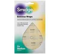Smidge Beeswax Wrap Kitchen Set of 3, Reuseable & Compostable, 100% Organic, Natural & Washable, Eco-Friendly, Patterned