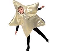 Smiffys Christmas Star Costume, Gold with Tabard, Christmas Children's Fancy Dress, Xmas Dress Up Costumes
