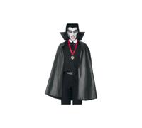 Smiffy's 114cm Cape Pvc Adult Pack - Black - vampire cape fancy dress pvc halloween black costume adult collar accessory
