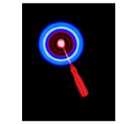 Smiffys 13" LED Light Up Windmill Wand, Red Batteries Included, Leisure Products Fancy Dress, Child Dress Up Lite-up & glo