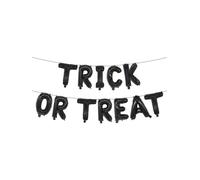 Smiffys 14"/36cm Trick or Treat Foil Balloon Garland with 5m Ribbon Roll, Halloween Fancy Dress Accessory, Halloween Fancy Dress Accessories Dress Up Party Goods