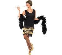 20s Fringed Flapper Costume, Black