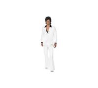 Smiffys 1970's Suit Costume Jacket with Mock Shirt and Waistcoat Trousers (White) XL