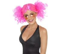 Smiffys 1980's Bunches Pink Wig