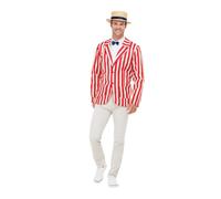 Smiffys 20s Barber Shop Costume, Red & Cream with Jacket, Hat & Bow Tie, 1920's Razzle Fancy Dress, 1920s Dress Up Costumes