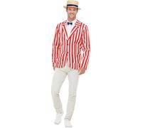 Smiffys 20s Barber Shop Costume, Red & Cream with Jacket, Hat & Bow Tie, 1920's Razzle Fancy Dress, 1920s Dress Up Costumes