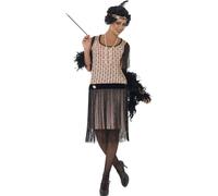 Smiffy's Adult Women's 1920's Coco Flapper Costume, Dress, Cigarette Holder, -