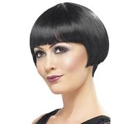 Smiffys 20's Flapper Bob Wig - Black(Size: One Size)