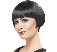 Smiffys 20's Flapper Bob Wig - Black(Size: One Size)