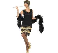 20s Fringed Flapper Costume, Black