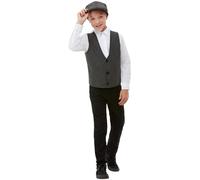 Kids 1920's Gangster Fancy Dress Costume Kit Flat Cap Waistcoat Boys Book Day