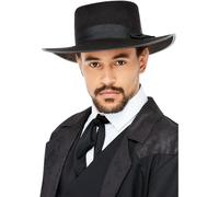 Smiffys 20s Wide Brim Fedora Hat with Elastic Inner Rim, 1920's Razzle Fancy Dress, 1920s Dress Up Hats