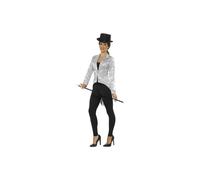 Smiffys Sequin Tailcoat Jacket, Ladies, Silver , Party & Carnival Fancy Dress, Party Dress Up Costumes