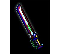 Smiffys 22" LED Light Up Pixel Cutlass Sword Batteries Included, Leisure Products Fancy Dress, Child Dress Up Lite-up & glo