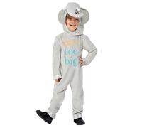 Smiffys 38 Dear Zoo Deluxe Elephant Costume for Kids, All-in-One and Character Hood, Officially Licensed, Soft and Comfortable Fabric, Perfect for World Book Day and Unisex Fit