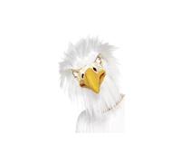 Smiffys Eagle Mask, Full Overhead, White Latex, with Fur, Party Animals Fancy Dress, Animal Dress Up Masks
