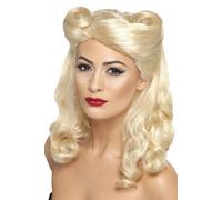 Smiffys 40s Pin Up Wig, Blonde