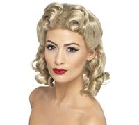 Smiffys 40s Sweetheart Wig in Yellow Smiffys Yellow