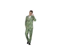 Smiffys Brussel Sprout Suit, Green with Jacket, Trousers & Tie, Stand Out Suits Fancy Dress, Xmas Dress Up Costumes