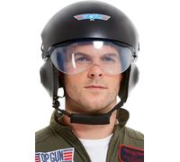 Smiffys 42961 Officially Licensed Top Gun Deluxe Helmet, Men, Black, One Size